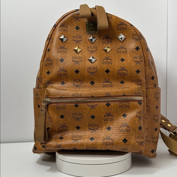 ?Authentic MCM Stark  Studded Backpack?